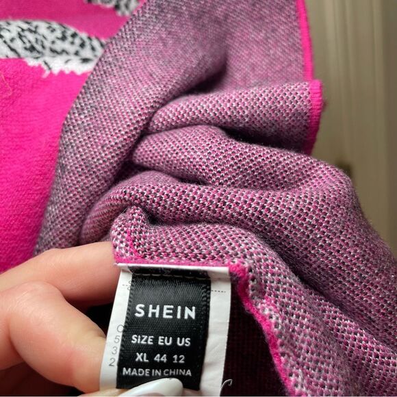 Pink Leopard Print Women's Sweater - Picture 8 of 8